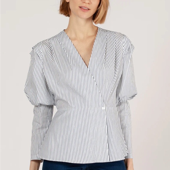 Anthropologie Tops - Harshman Anthropologie Striped V-Neck Women's Top M